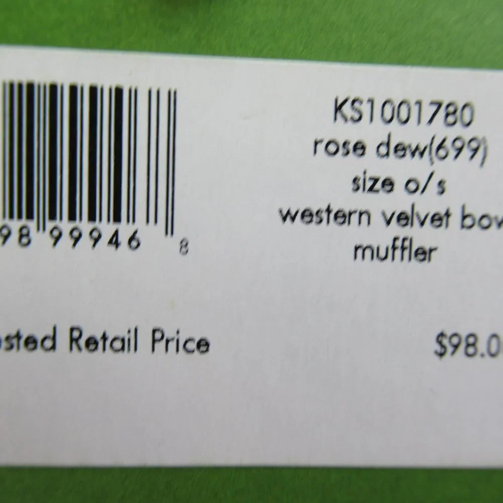 Kate Spade New York Western Velvet Metallic Bow Muffler Scarf NWT $98 - Picture 5 of 7